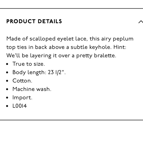 Madewell Eyelet Keyhole Peplum Top - Picture 4 of 8